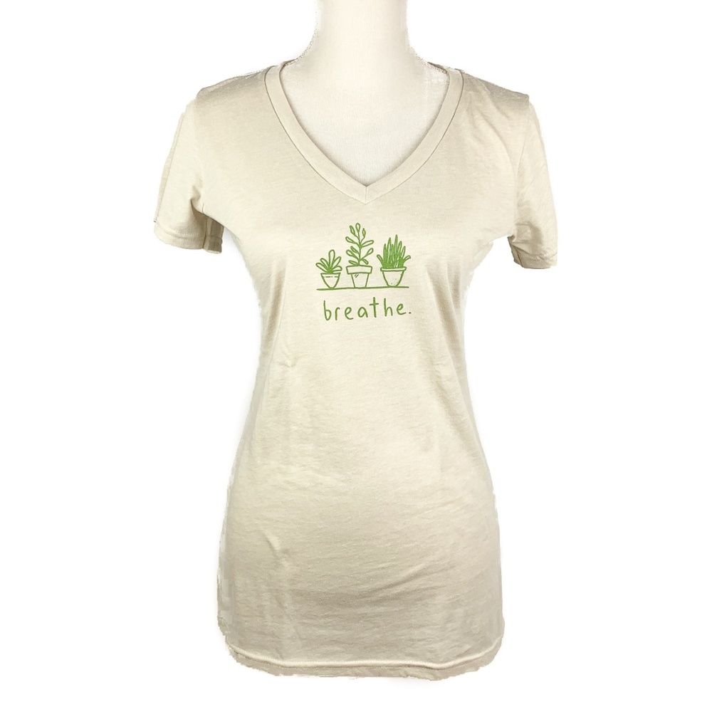 Soul Flower NWOT Breathe Graphic Eco V-neck